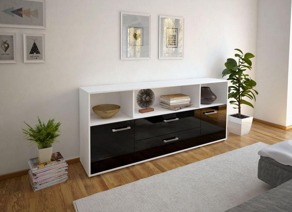 Sideboard Enza, Schwarz Front (180x79x35cm) - Dekati GmbH