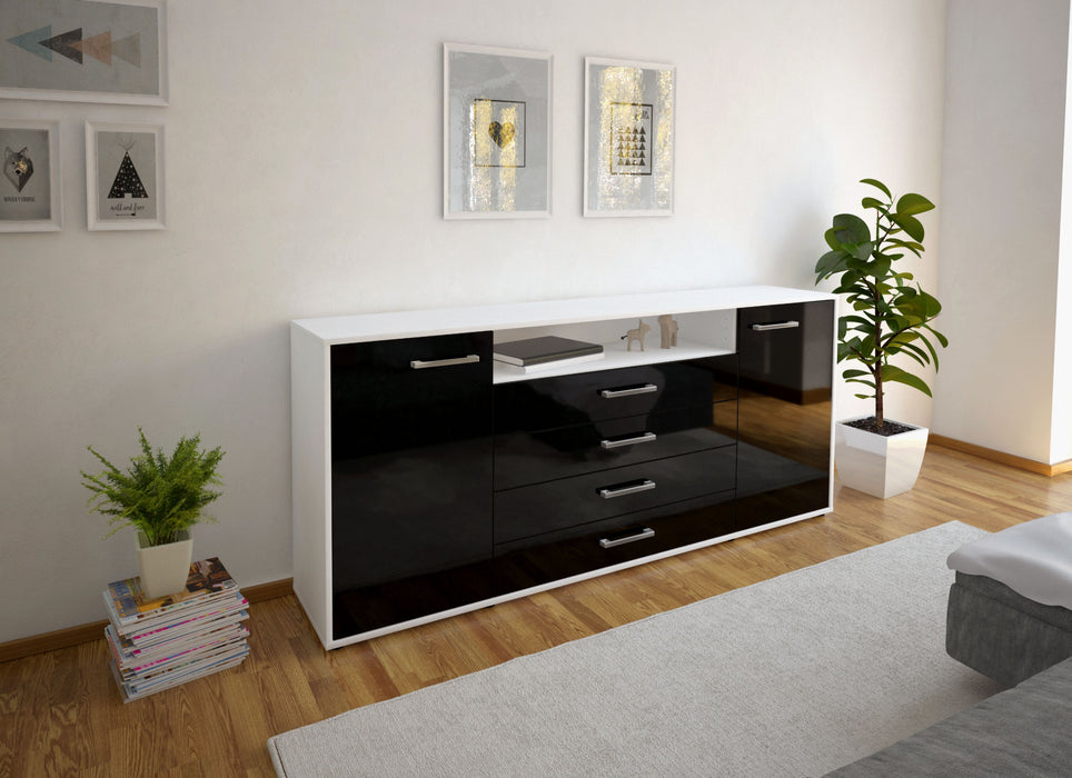 Sideboard Enzo, Schwarz Front (180x79x35cm) - Dekati GmbH