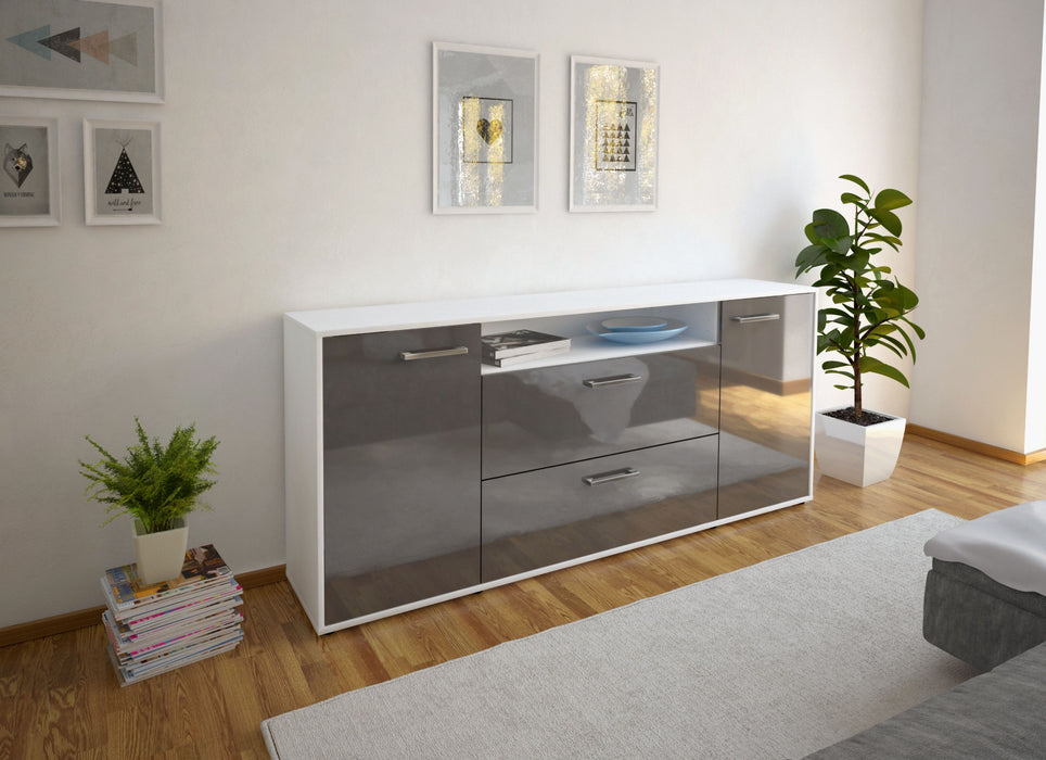 Sideboard Erina, Grau Front (180x79x35cm) - Dekati GmbH