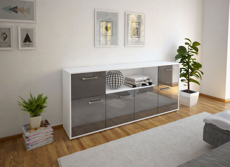 Sideboard Ermentrude, Grau Front (180x79x35cm) - Dekati GmbH