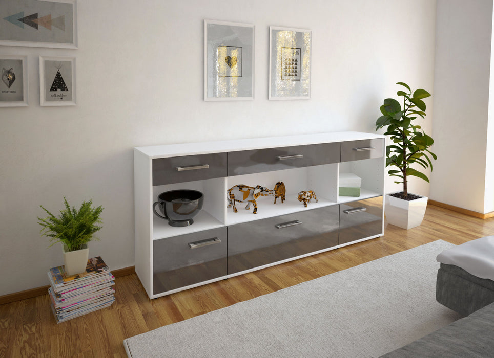 Sideboard Fabiana, Grau Front (180x79x35cm) - Dekati GmbH