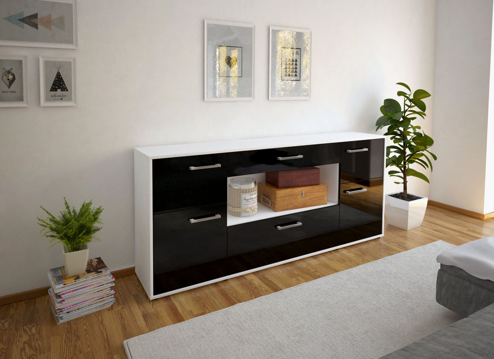 Sideboard Fabiola, Schwarz Front (180x79x35cm) - Dekati GmbH