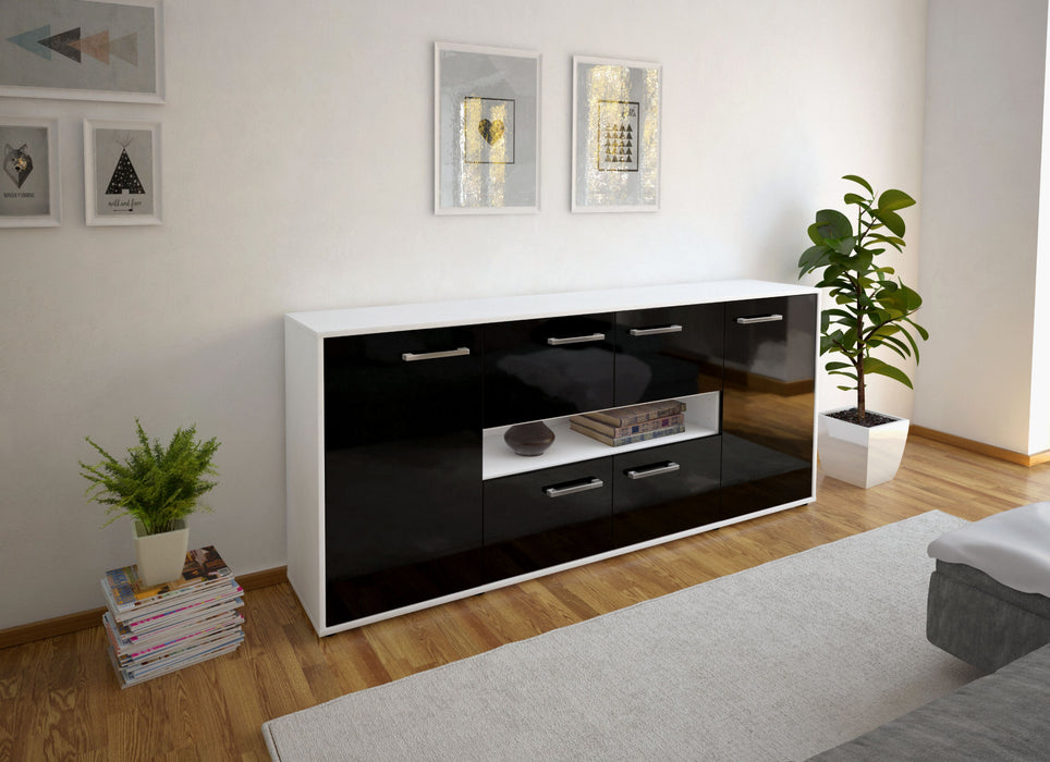 Sideboard Farina, Schwarz Front (180x79x35cm) - Dekati GmbH