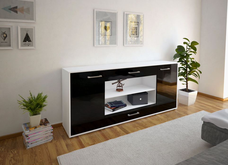 Sideboard Feli, Schwarz Front (180x79x35cm) - Dekati GmbH