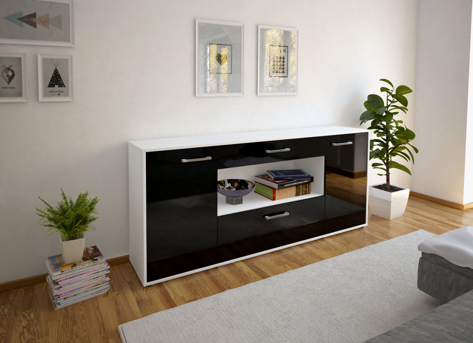 Sideboard Fiora, Schwarz Front (180x79x35cm) - Dekati GmbH