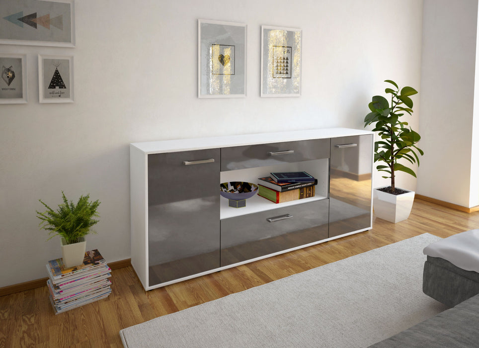 Sideboard Fiora, Grau Front (180x79x35cm) - Dekati GmbH