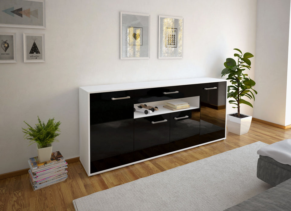 Sideboard Fiorella, Schwarz Front (180x79x35cm) - Dekati GmbH