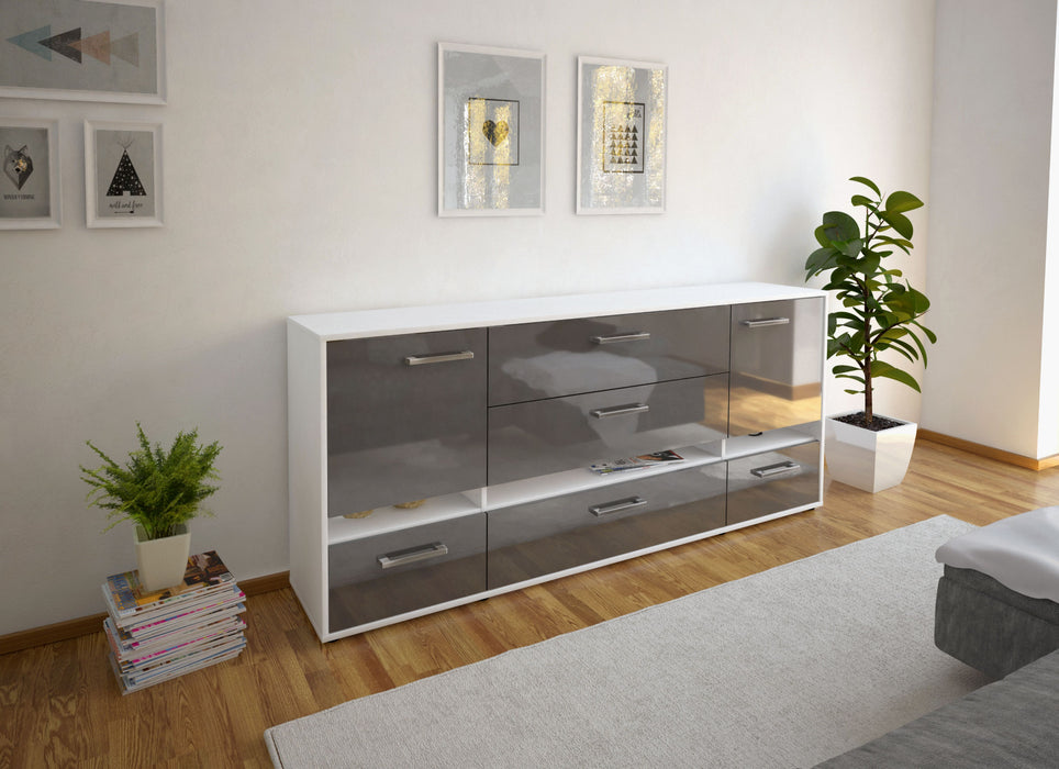 Sideboard Floriana, Grau Front (180x79x35cm) - Dekati GmbH