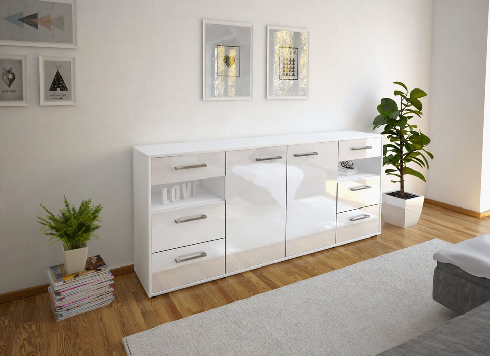 Sideboard Francesca, Weiß Front (180x79x35cm) - Dekati GmbH