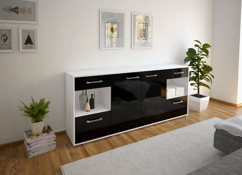 Sideboard Gabriella, Schwarz Front (180x79x35cm) - Dekati GmbH