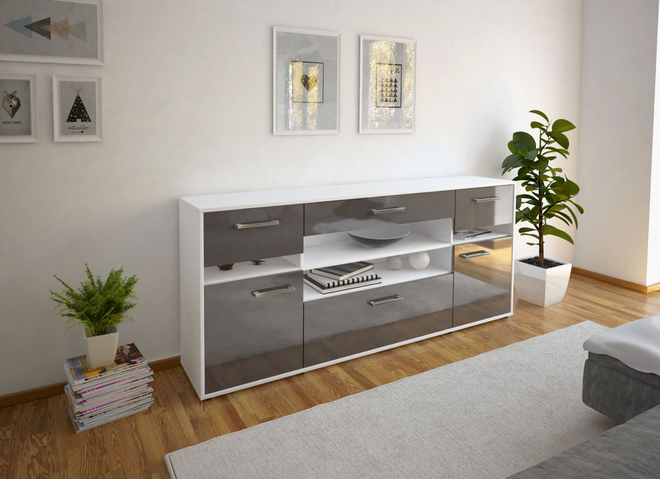 Sideboard Gina, Grau Front (180x79x35cm) - Dekati GmbH