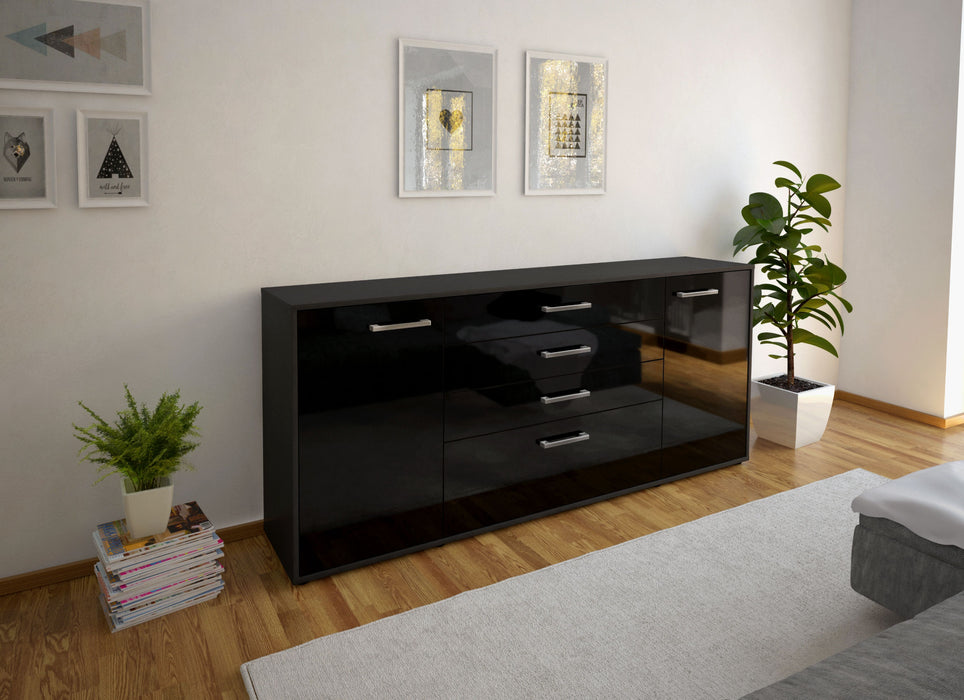 Sideboard Eleni, Schwarz Front (180x79x35cm) - Dekati GmbH