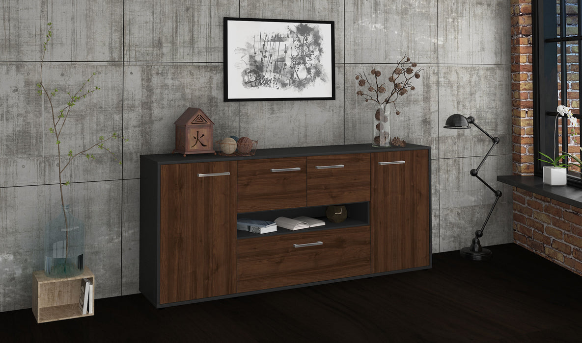 Sideboard Elisabetta, Walnuss Front (180x79x35cm) - Dekati GmbH