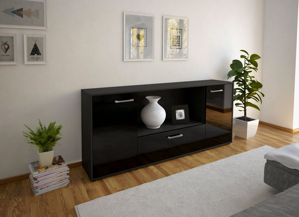 Sideboard Ella, Schwarz Front (180x79x35cm) - Dekati GmbH