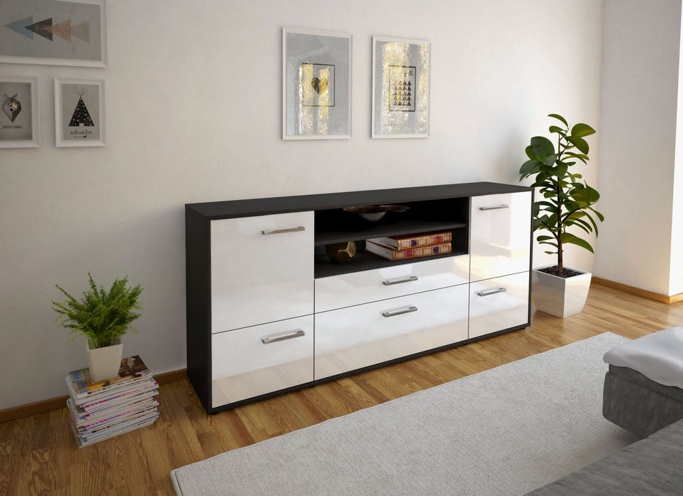 Sideboard Eluana, Weiß Front (180x79x35cm) - Dekati GmbH