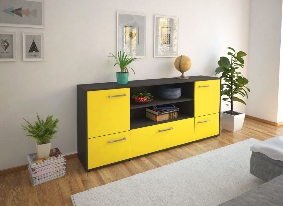 Sideboard Emanuela, Gelb Front (180x79x35cm) - Dekati GmbH