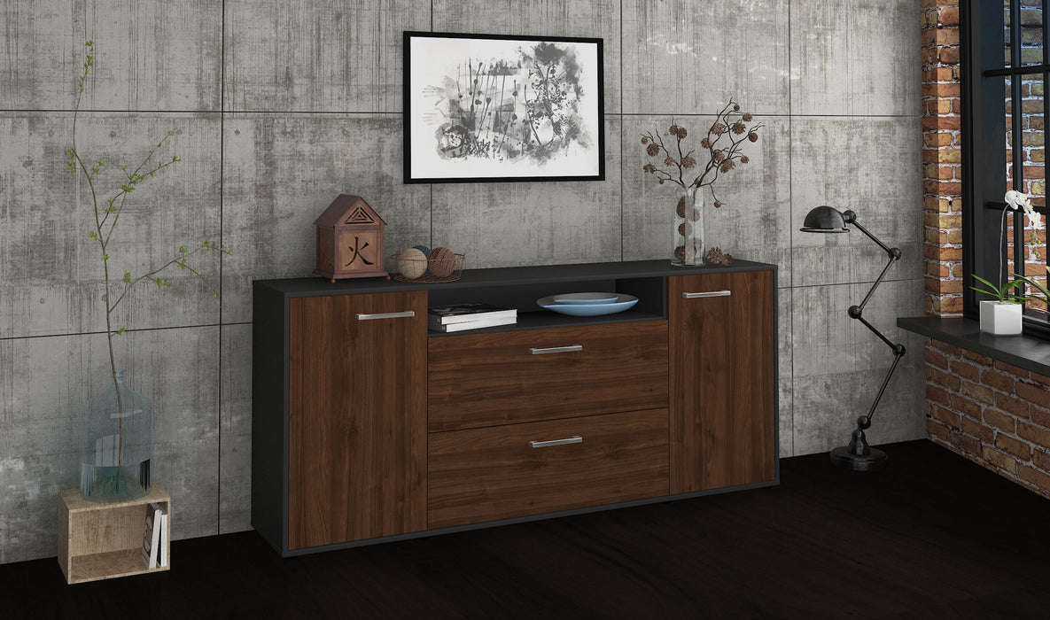 Sideboard Erina, Walnuss Front (180x79x35cm) - Dekati GmbH