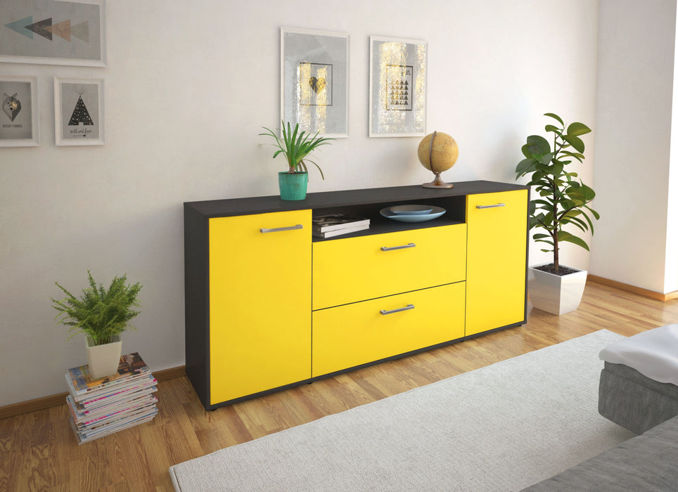 Sideboard Erina, Gelb Front (180x79x35cm) - Dekati GmbH