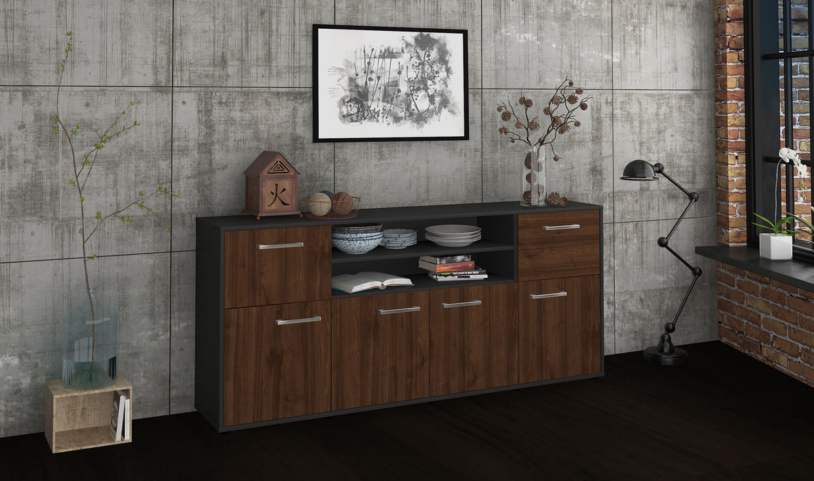 Sideboard Ermelina, Walnuss Front (180x79x35cm) - Dekati GmbH