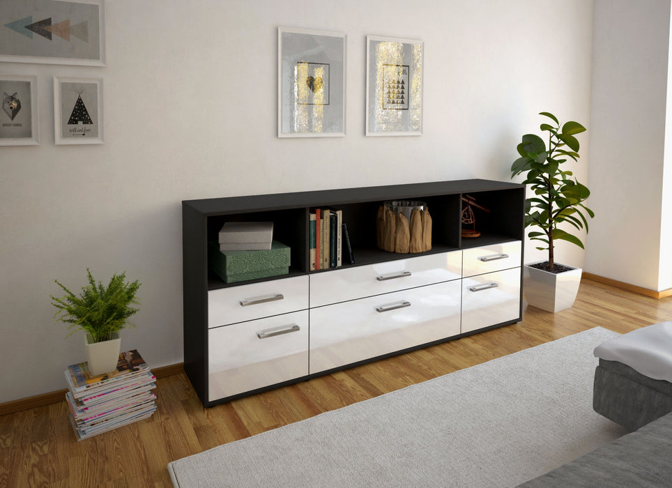 Sideboard Estella, Weiß Front (180x79x35cm) - Dekati GmbH