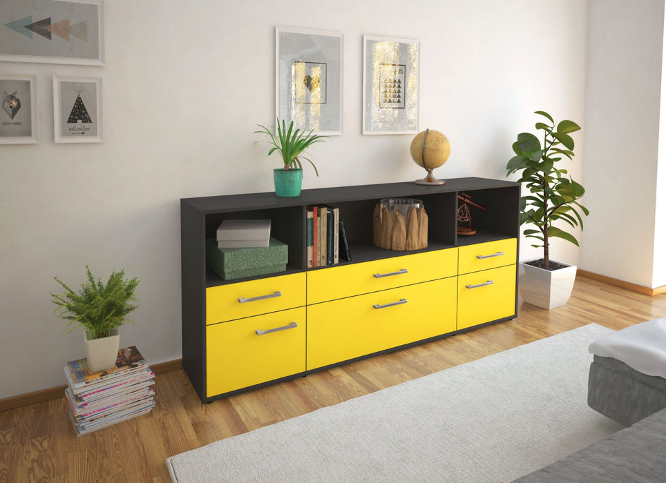 Sideboard Evelina, Gelb Front (180x79x35cm) - Dekati GmbH