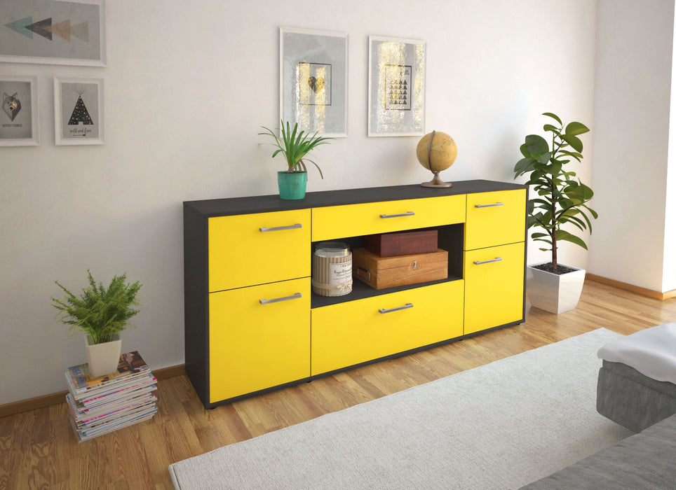 Sideboard Fabiola, Gelb Front (180x79x35cm) - Dekati GmbH