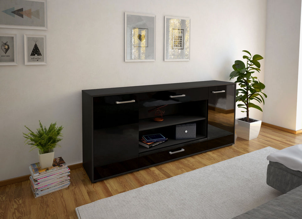 Sideboard Feli, Schwarz Front (180x79x35cm) - Dekati GmbH