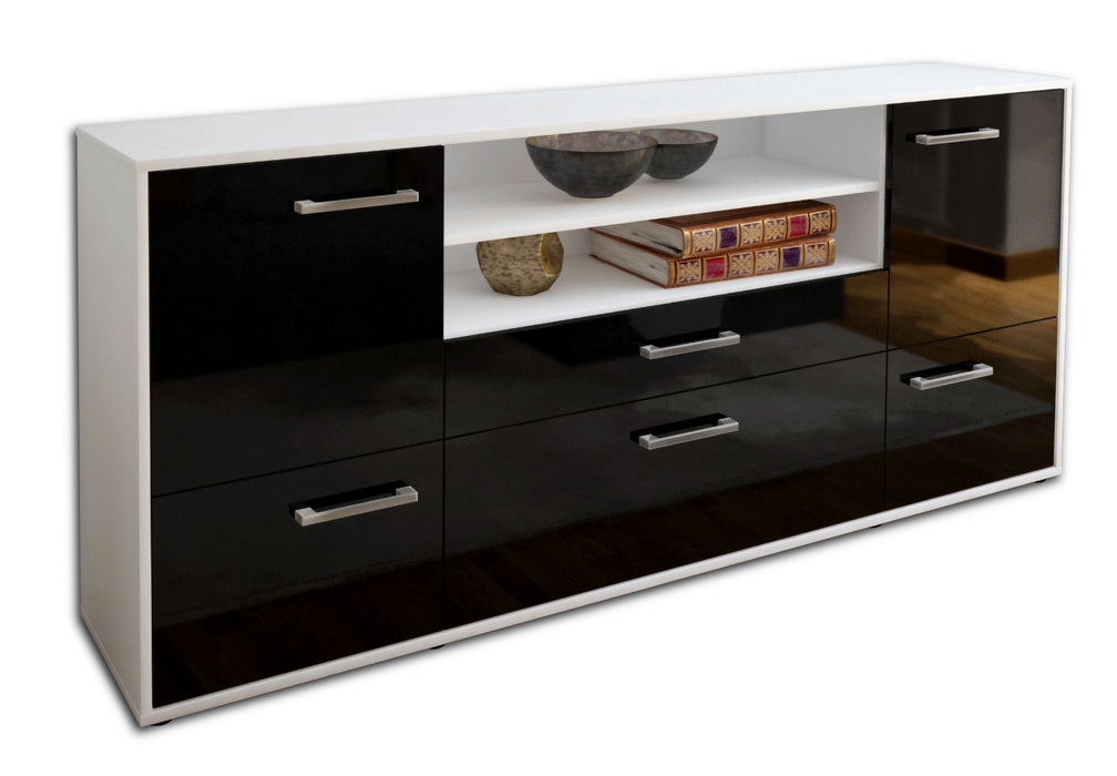 Sideboard Eluana, Schwarz Seite (180x79x35cm) - Dekati GmbH