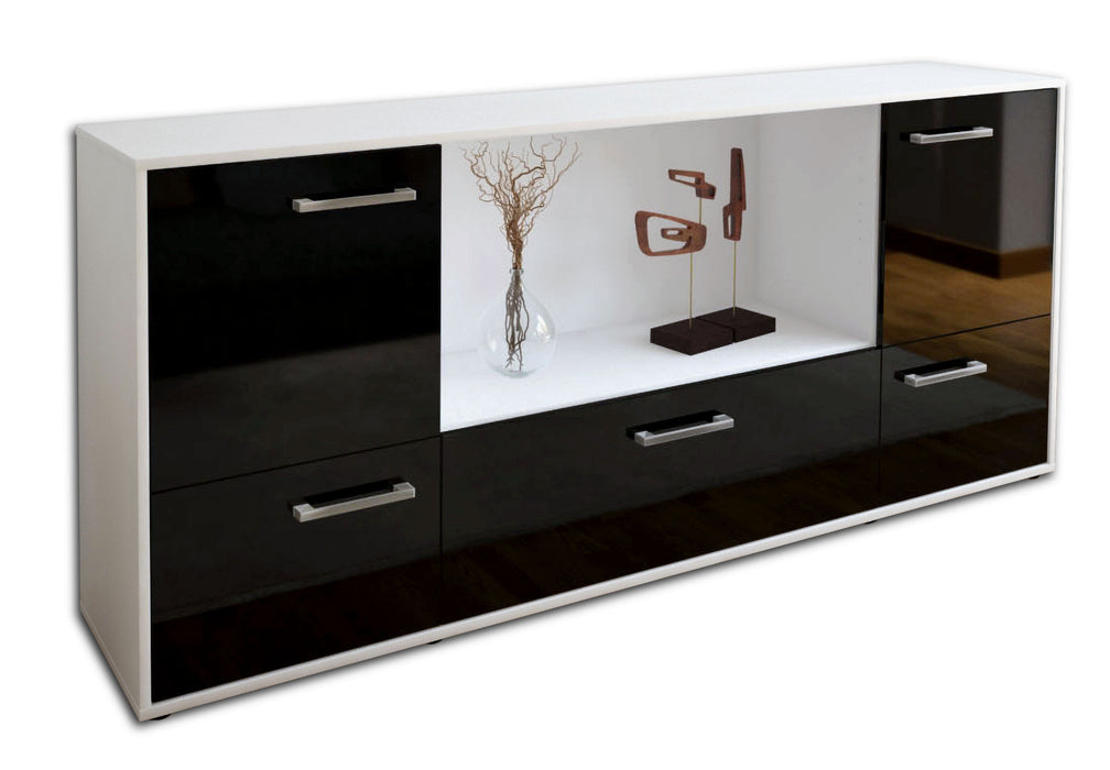 Sideboard Elvezia, Schwarz Seite (180x79x35cm) - Dekati GmbH