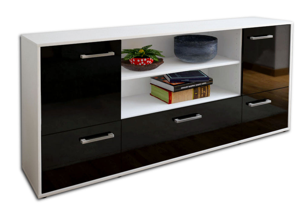 Sideboard Emanuela, Schwarz Seite (180x79x35cm) - Dekati GmbH