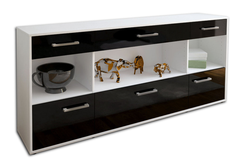 Sideboard Fabiana, Schwarz Seite (180x79x35cm) - Dekati GmbH