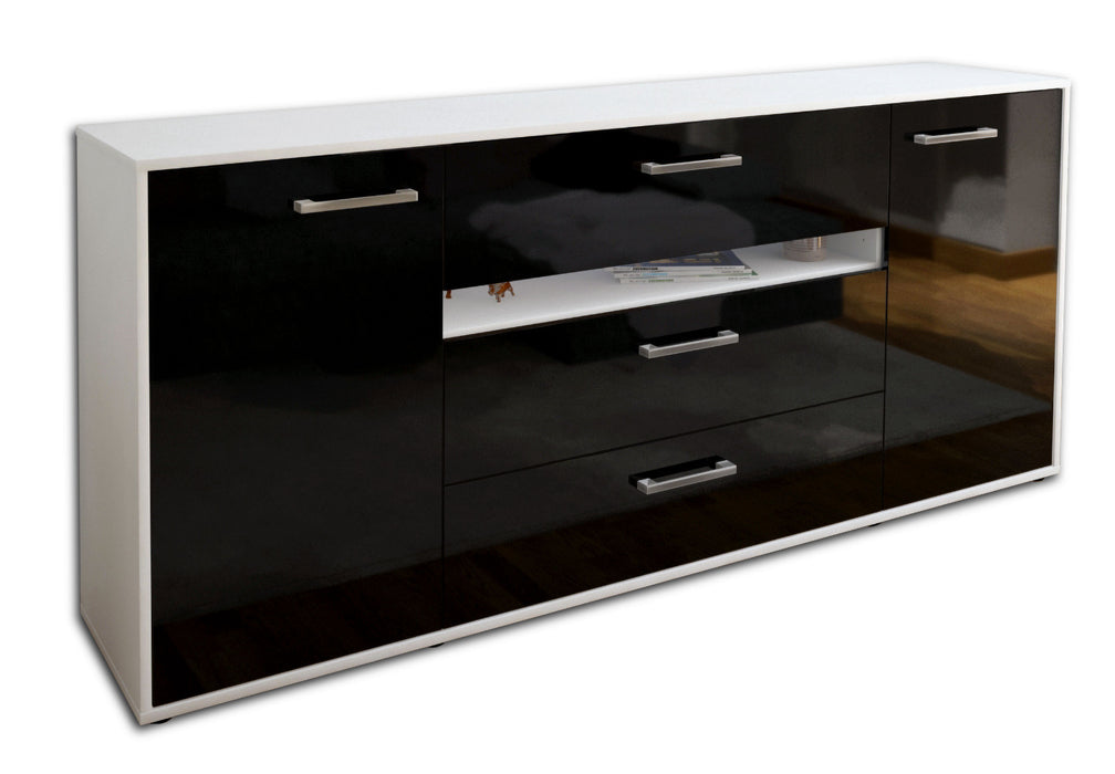 Sideboard Fernanda, Schwarz Seite (180x79x35cm) - Dekati GmbH