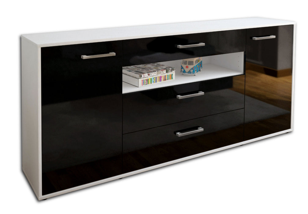 Sideboard Filippa, Schwarz Seite (180x79x35cm) - Dekati GmbH