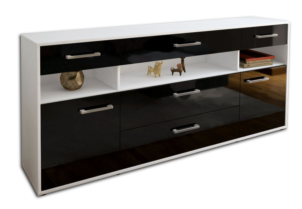 Sideboard Floria, Schwarz Seite (180x79x35cm) - Dekati GmbH