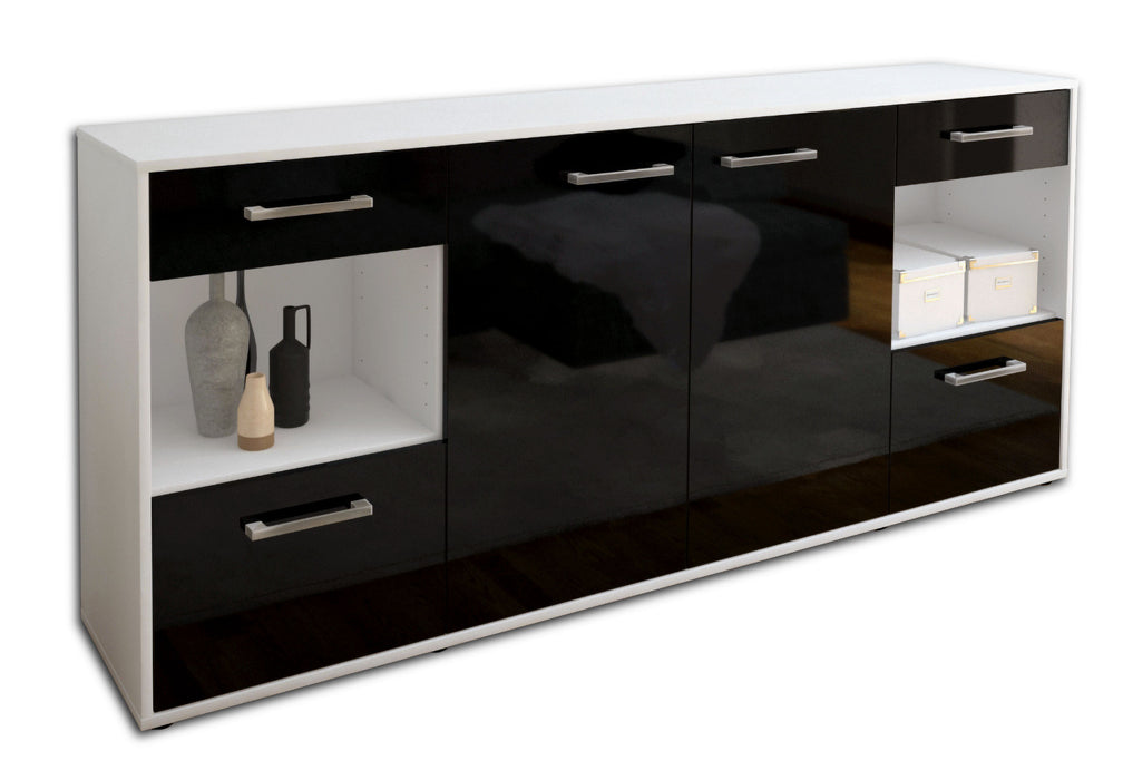 Sideboard Gabriella, Schwarz Seite (180x79x35cm) - Dekati GmbH