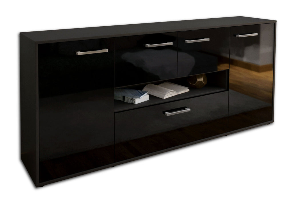 Sideboard Elisabetta, Schwarz Seite (180x79x35cm) - Dekati GmbH