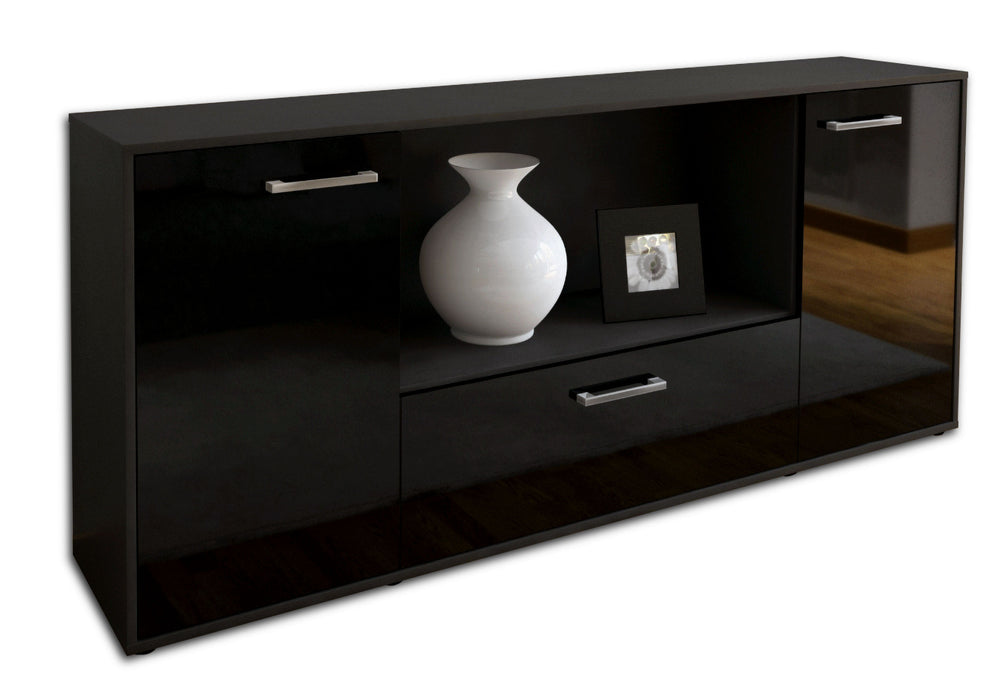 Sideboard Ella, Schwarz Seite (180x79x35cm) - Dekati GmbH