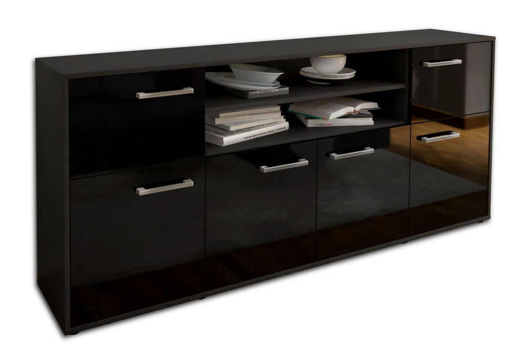 Sideboard Emilia, Schwarz Seite (180x79x35cm) - Dekati GmbH