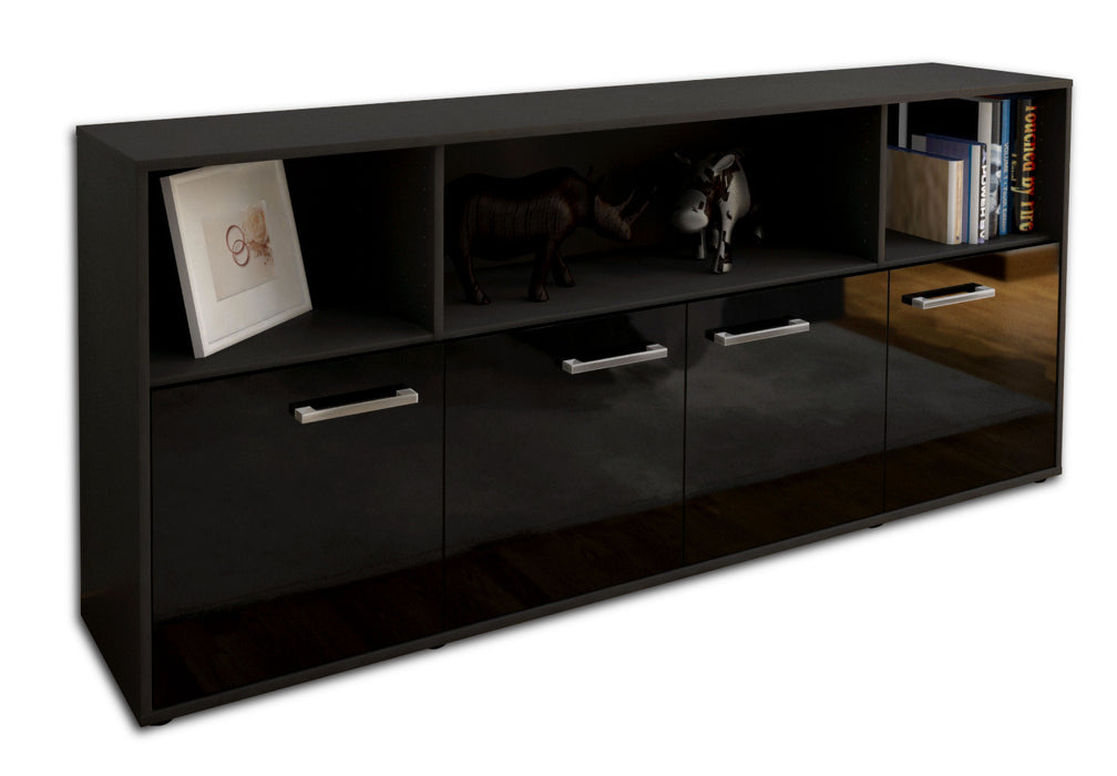 Sideboard Enrica, Schwarz Seite (180x79x35cm) - Dekati GmbH