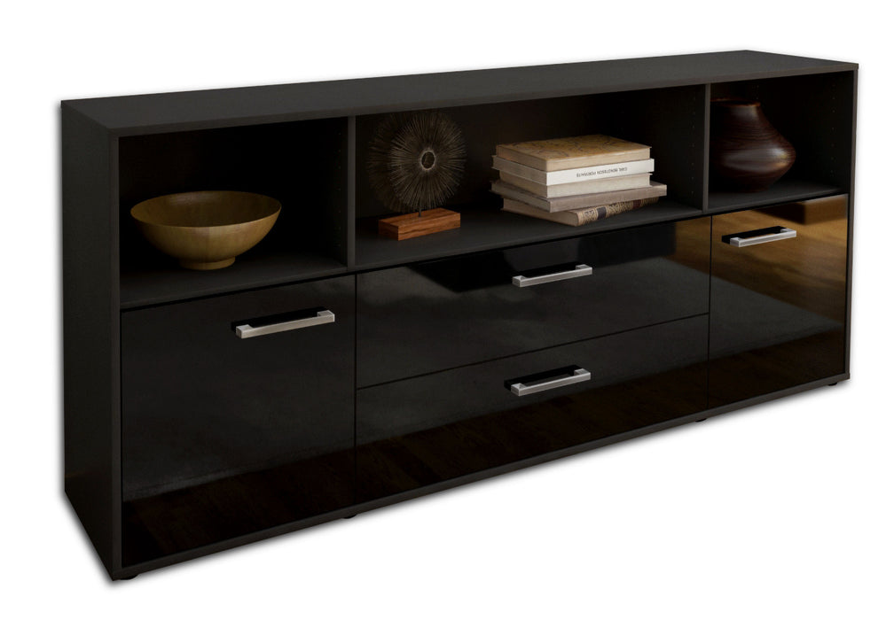 Sideboard Enza, Schwarz Seite (180x79x35cm) - Dekati GmbH