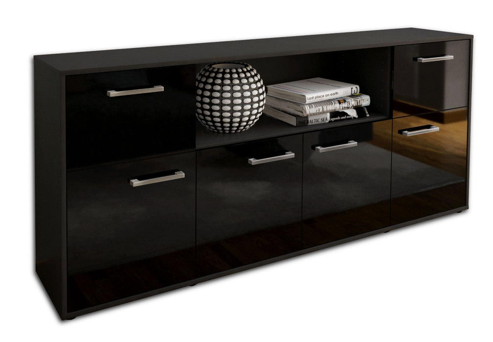 Sideboard Ermentrude, Schwarz Seite (180x79x35cm) - Dekati GmbH