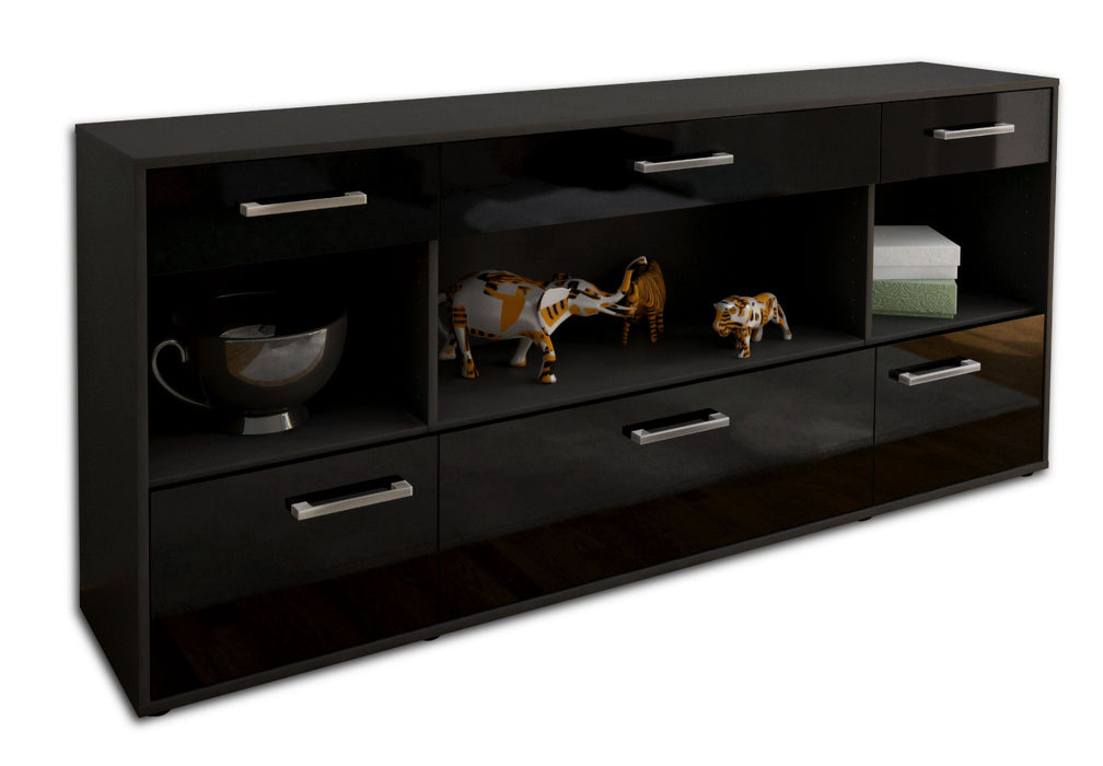 Sideboard Fabiana, Schwarz Seite (180x79x35cm) - Dekati GmbH