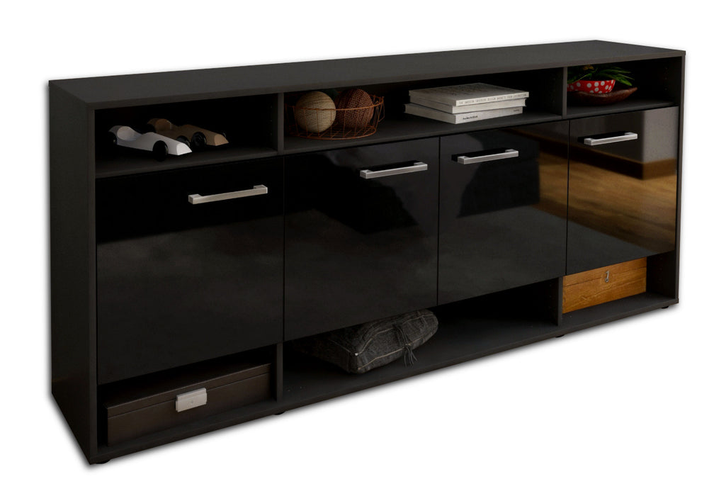 Sideboard Felia, Schwarz Seite (180x79x35cm) - Dekati GmbH