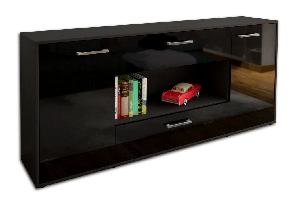 Sideboard Filomena, Schwarz Seite (180x79x35cm) - Dekati GmbH