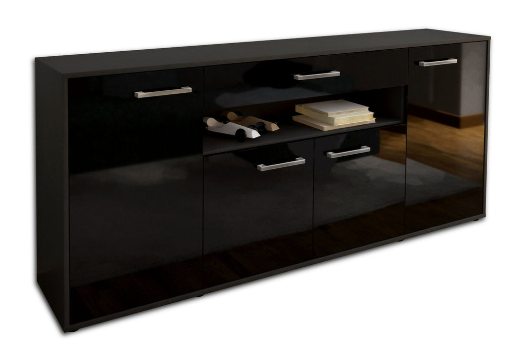 Sideboard Fiorella, Schwarz Seite (180x79x35cm) - Dekati GmbH