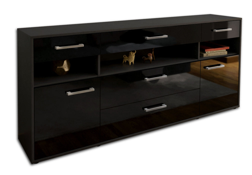 Sideboard Floria, Schwarz Seite (180x79x35cm) - Dekati GmbH