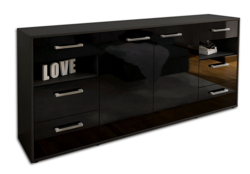 Sideboard Francesca, Schwarz Seite (180x79x35cm) - Dekati GmbH