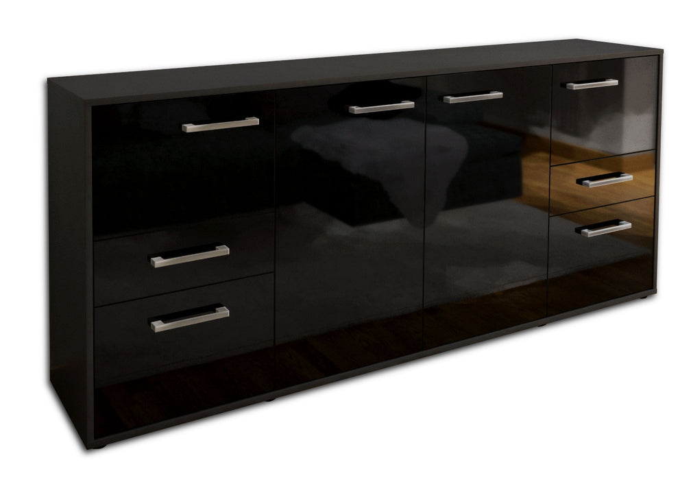 Sideboard Gemma, Schwarz Seite (180x79x35cm) - Dekati GmbH