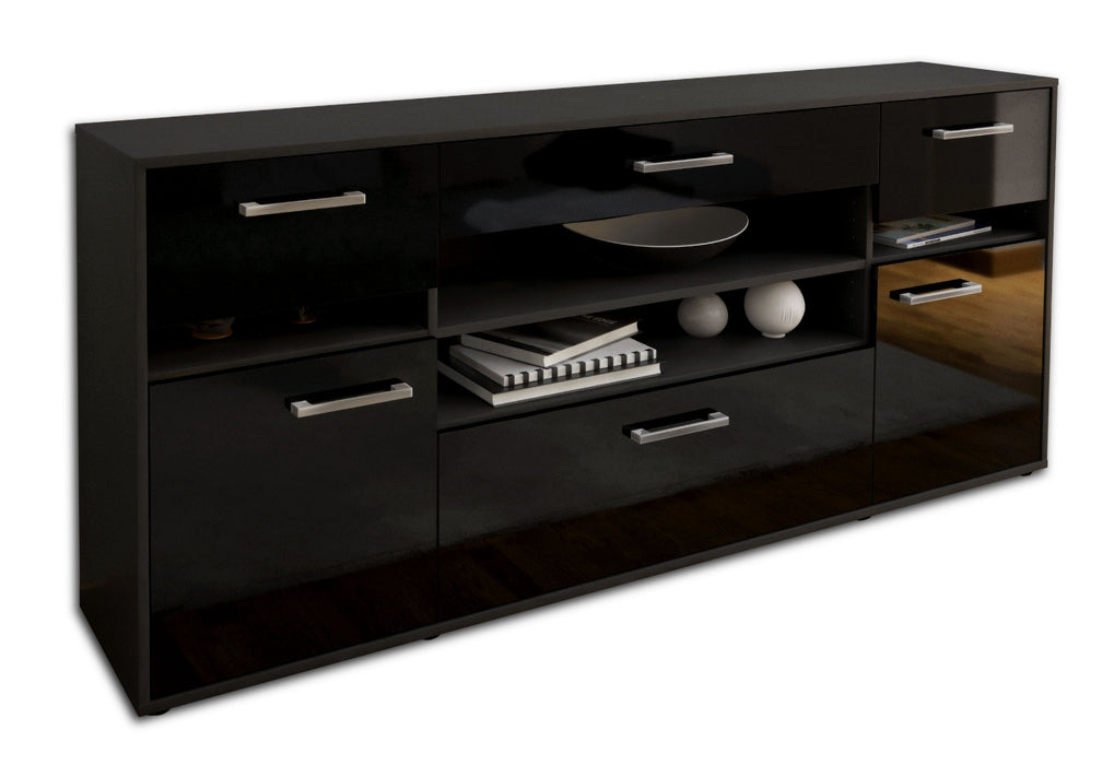 Sideboard Gina, Schwarz Seite (180x79x35cm) - Dekati GmbH