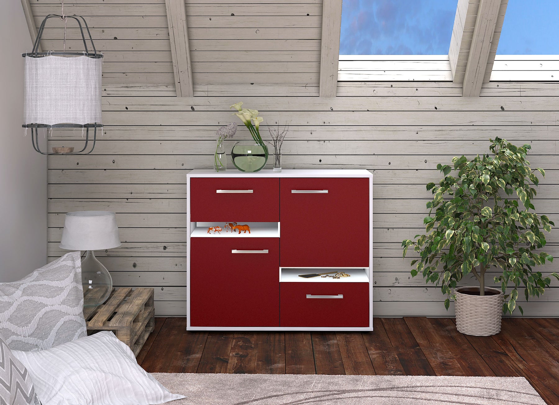 Sideboard Carlotta, Rot Studio (92x79x35cm) - Dekati GmbH